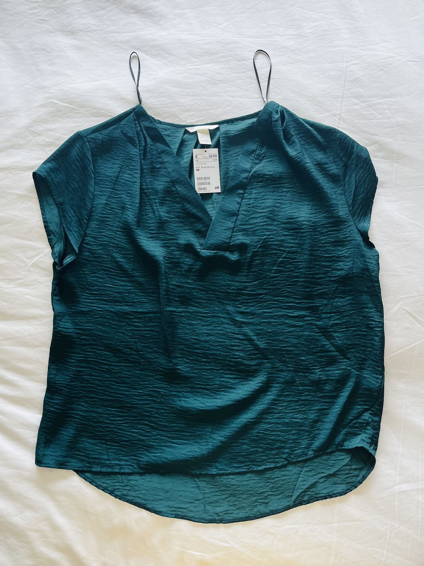 NEW w TAGS: H&M Dark Green Top/Blouse - EUR 44 (US Women's Size L/14)