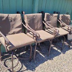 Cast Iron 4 Bar Stools 