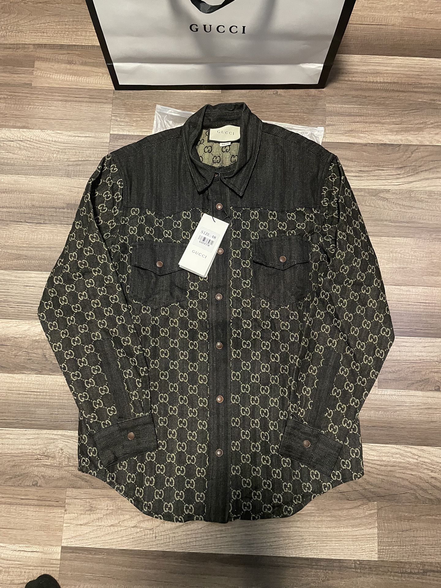 Gg Black Monogram Shirt (ON SALE) 