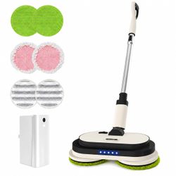 Cordless Electric Mop, Electric Floor Cleaner with LED Headlight & Water Sprayer