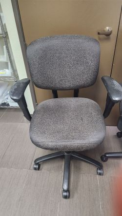 Gray Fabric Office Chair with Armrests