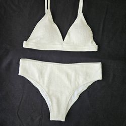 Juniors /:Teen Size Large 2 Piece White Bikinis 