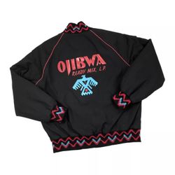 VINTAGE AZTEC TRIBAL PRINT BOMBER JACKET XL MENS BLACK NAVAJO WESTERN USA MADE