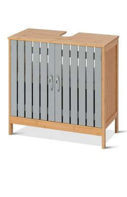 Bathroom Under Sink Vanity Cabinet Bamboo Freestanding Shelf Cabinet D681-HW60393