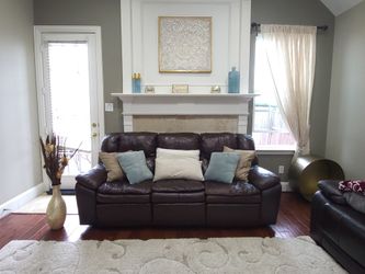 Ashley's Real Leather Power/electric Reclining Sofa