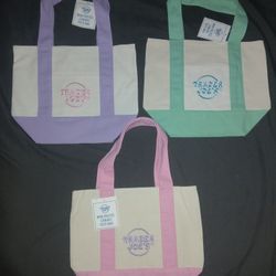 Trader Joe’s Mini Pastel Canvas Tote Bags
