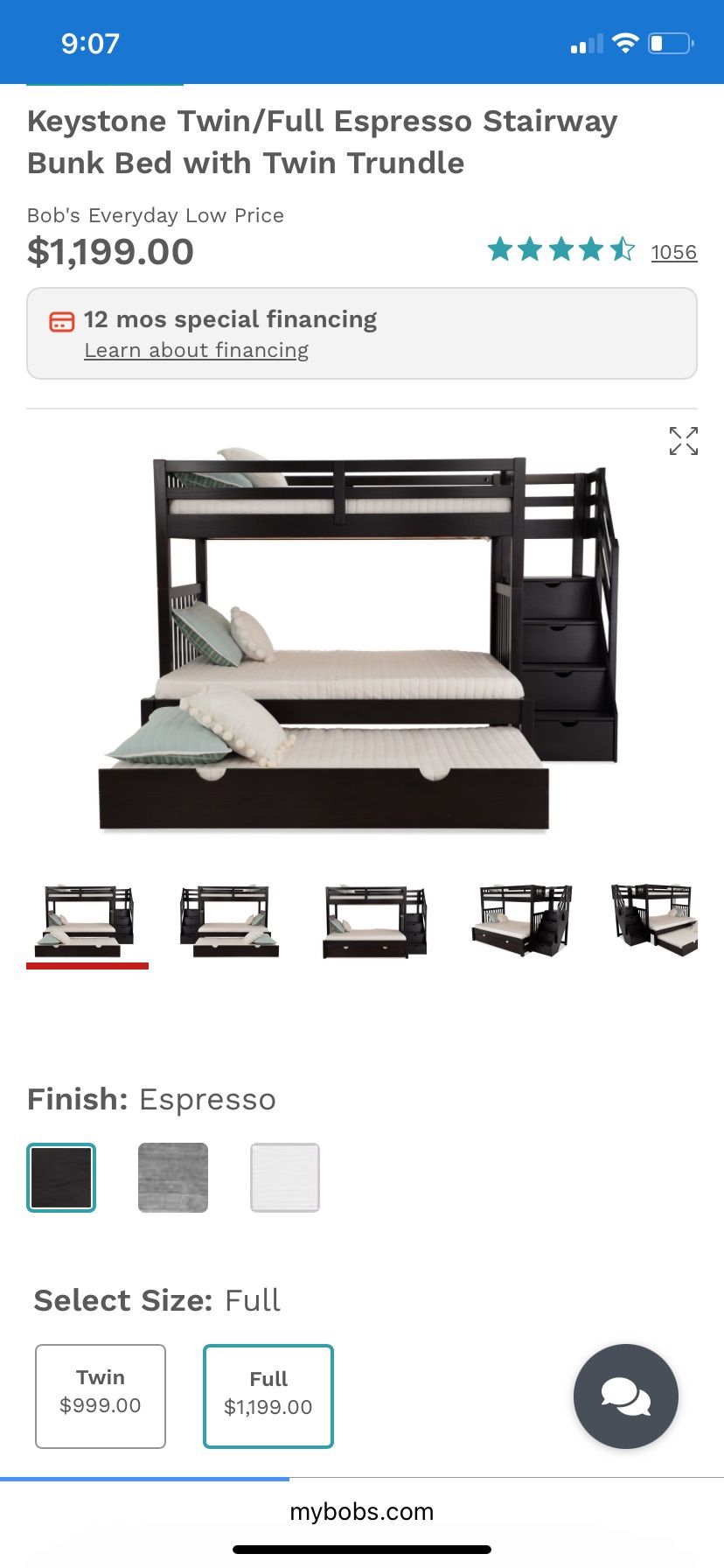 Twin & Full Bunkbed with Trundle and Storage