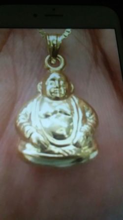 14k Gold figaro link diamond cut 22 inch long 2.8 grams $120 14k gold buda 1.1 grams $120