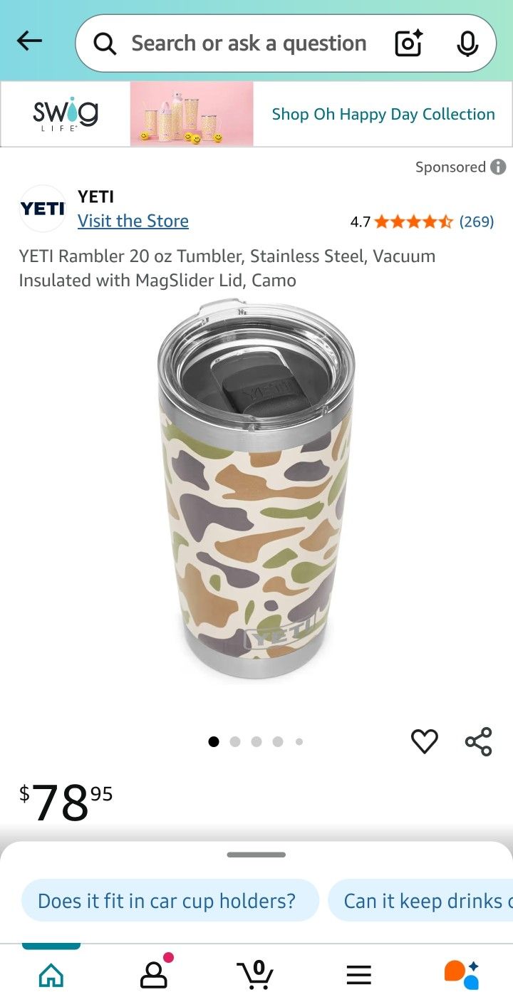 Yeti 20oz Tumbler Limited Color Tan Camo
