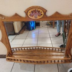Repisa Antigua Con Espejo Original Muy Bien Cuidada Para Decorarla A Su Gusto