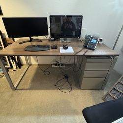 Desk And Filing Cabinet