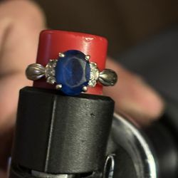 14k Sapphire And Diamond Ring 