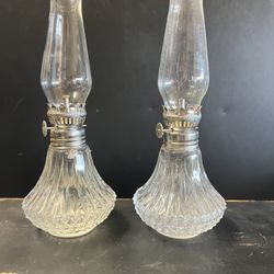 Vtg Lamplight Farms Oil Lamp Crystal Glass 9" Tall Light Made In Austria (2)