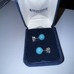 Crystal And Turquoise Earrings