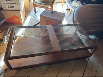 Wood and Glass Coffee Table