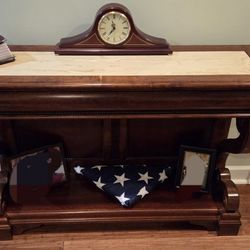 Decorative Wood & Marble Top Table