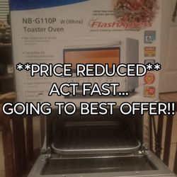 **PRICE REDUCED** Act Fast, Going To The First Best Offer!Panasonic Flash Express, Double Infrared White Toaster Oven, NEW, with Box