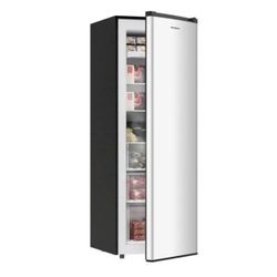 BANGSON Upright Freezer, 7.0 Cu.ft Freestanding Freezer, Convertible Upright Freezer/Refrigerator, Single Door for Kitchen, Office, Apartment, Silver