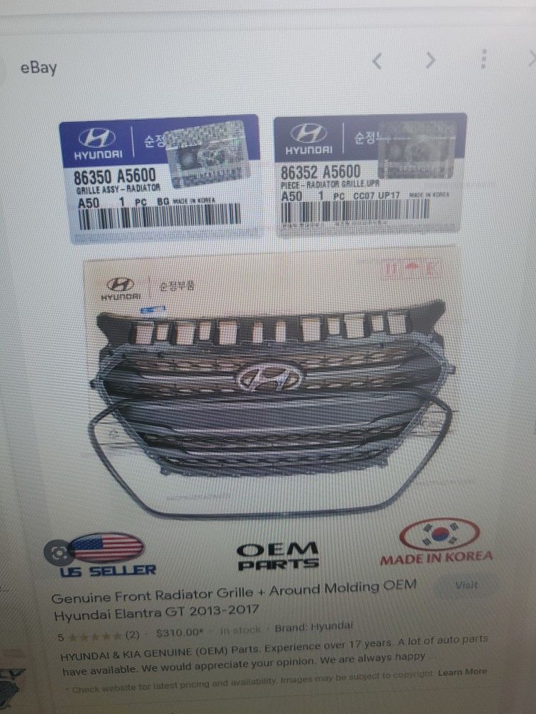 Genuine Front Grille Oem 2014-2017