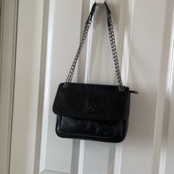Black Calfskin Leather Designer Purse New