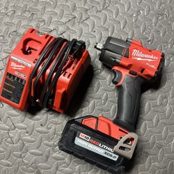 Milwaukee M18 1/2 Mid Impact With 6ah Battery And Charger Like New 
