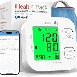 iHealth Track Smart Upper Arm Blood Pressure Monitor with Wide Range Cuff That fits Standard to Large Adult Arms, IOS / Android