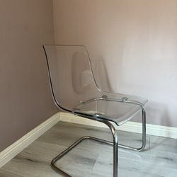 “Tobias” clear IKEA chair 