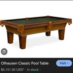 Olhausen 8’ Pool Table