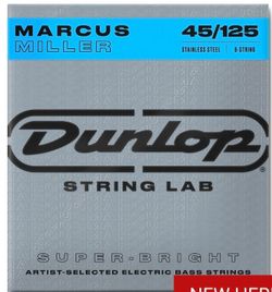 Dunlop Marcus Miller Super Bright Stainless Steel 5-String Electric Bass Strings, 45-125