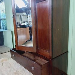 Stunning Solid Wood Art Deco Armoire, Delivery