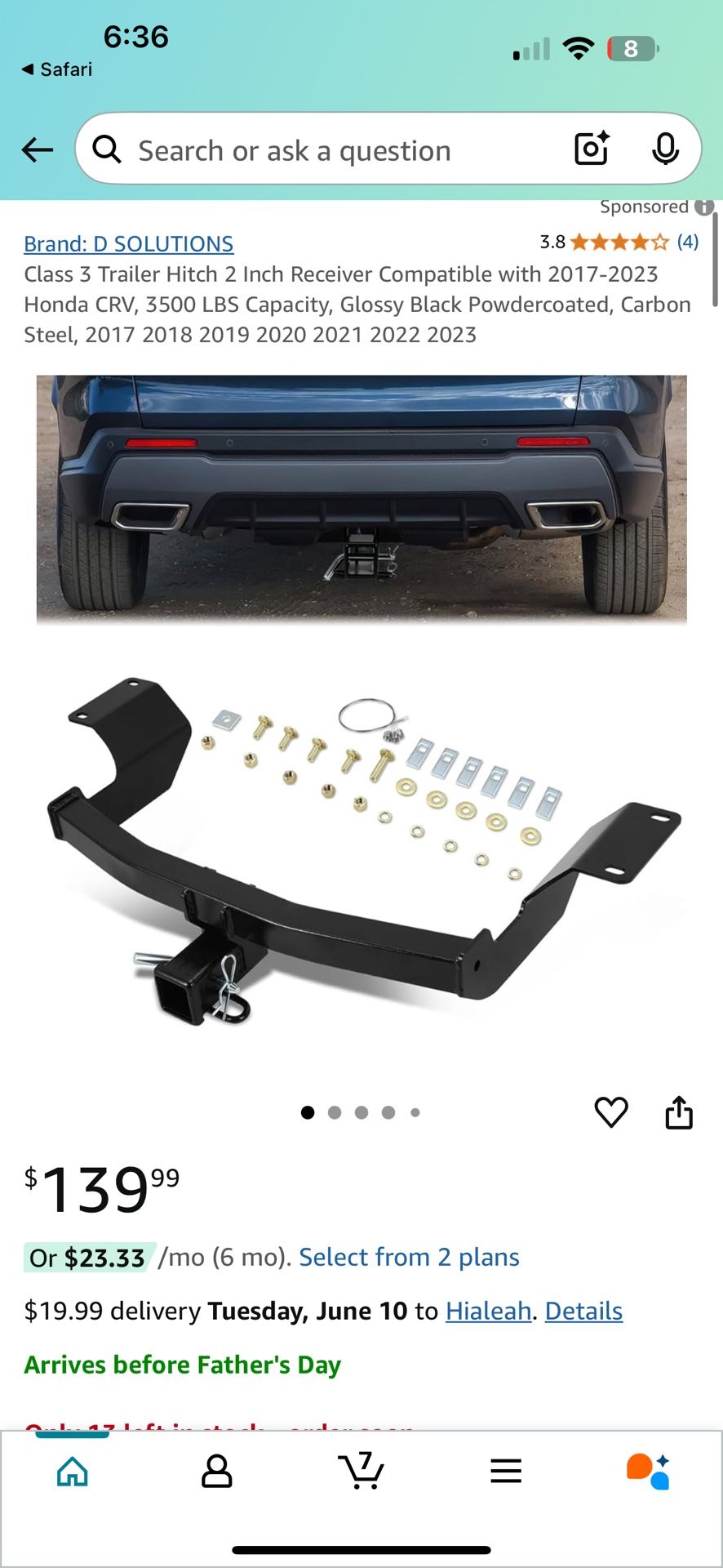 Honda CRV Tow Bar