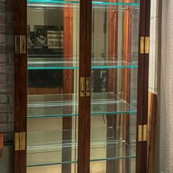 Wood & Glass Display Cabinet (built-in Lights)
