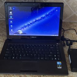 Vintage Asus K42J Laptop with AC Adapter-works 
