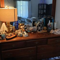 Wood Dresser with Mirror
