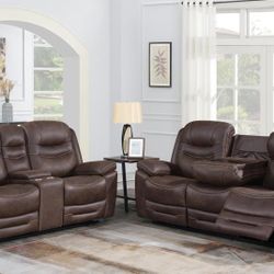 New Recliner Sofa And Loveseat With Power Recliners