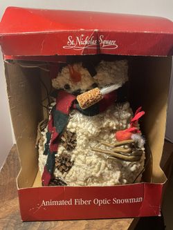 St Nickolas Fiber Optic Christmas Snowman 