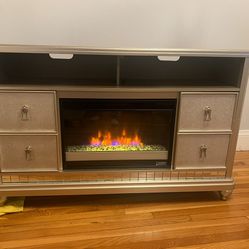 Twin Star International Electric Fireplace TV Stand