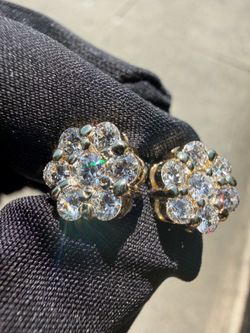 14k cluster earrings VS lab diamonds