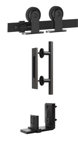 Black barn door hardware kit (no door included)
