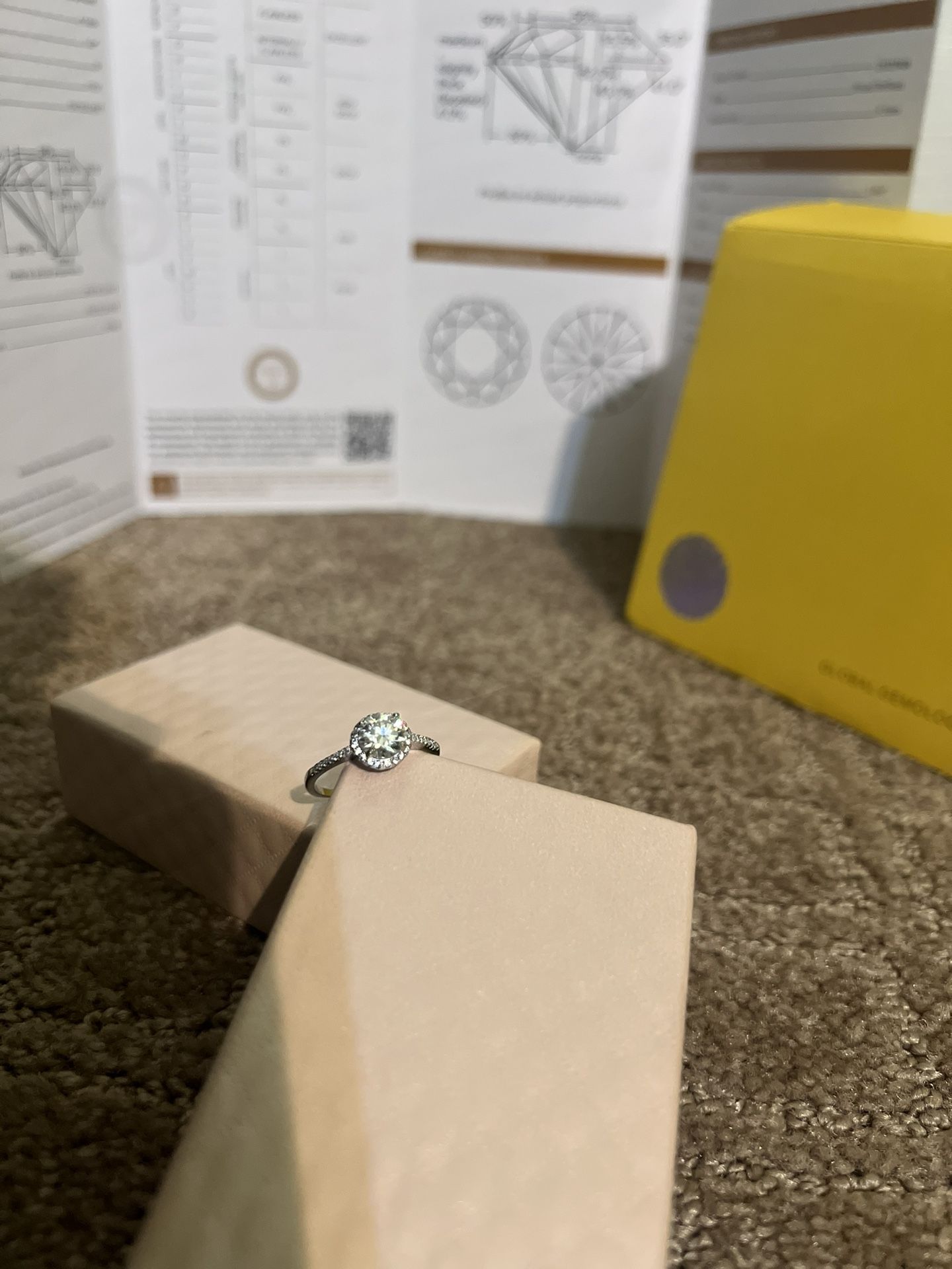 Brand New!!! Moissanite Halo Ring 925 Sterling Silver