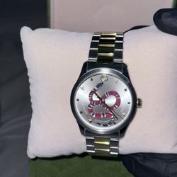 Gucci G-Timeless Two Tone Snake Dial Watch 