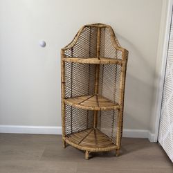 Rattan Wicker Corner Shelf 