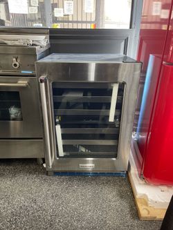 24 Inch kitchen Aid built in under counter wine cooler new open box