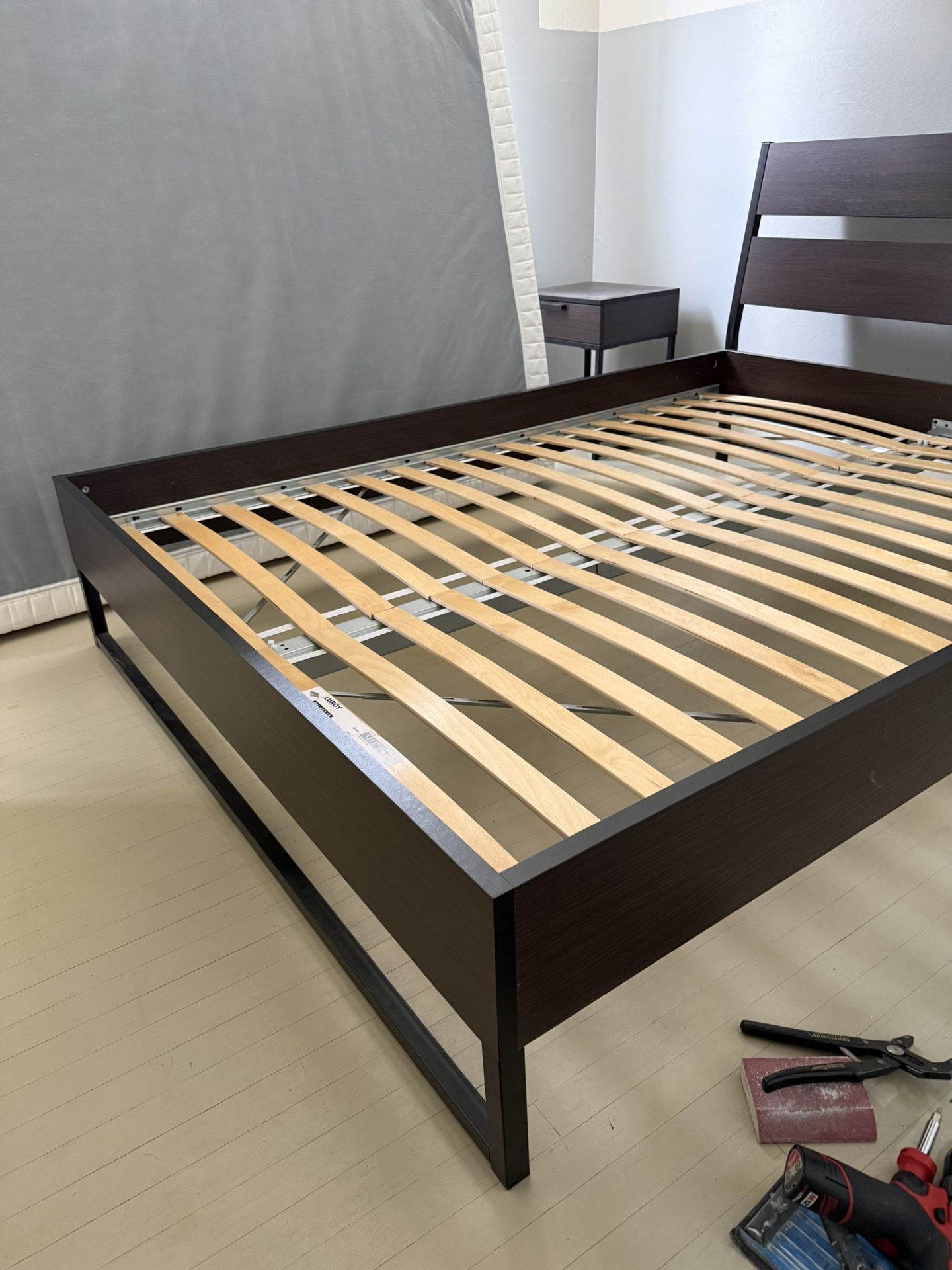 IKEA Queen Bed Frame With Nightstand