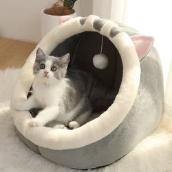Deep Sleep Cat Bed Cartoon Pet Bed Foldable Removable Washable Pet Sleeping Bed for Small Dog Mat Bag Cave Cats Bed