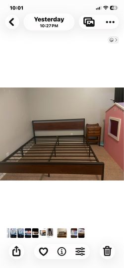 Free king size bed frame, and headboard no mattress