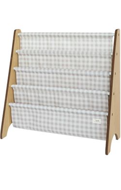 Beige gingham book shelf
