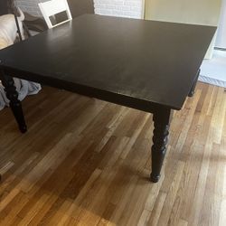 Pottery Barn Solid Wood Black Table (60x60)