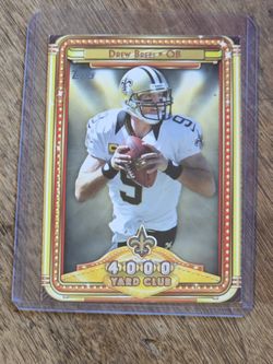 2013 Drew Brees Topps 4000 Yard Club football trading No.1 New Orleans Saints. Mint