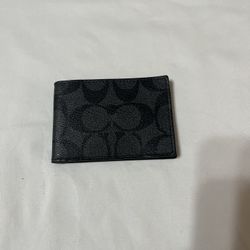 Coach Men’s Slim Bifold Wallet – Black Signature Canvas